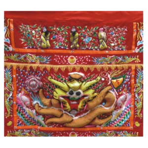 凸繡龍頭桌圍
