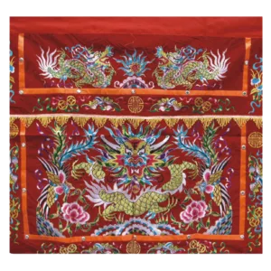 平繡龍鳳桌圍