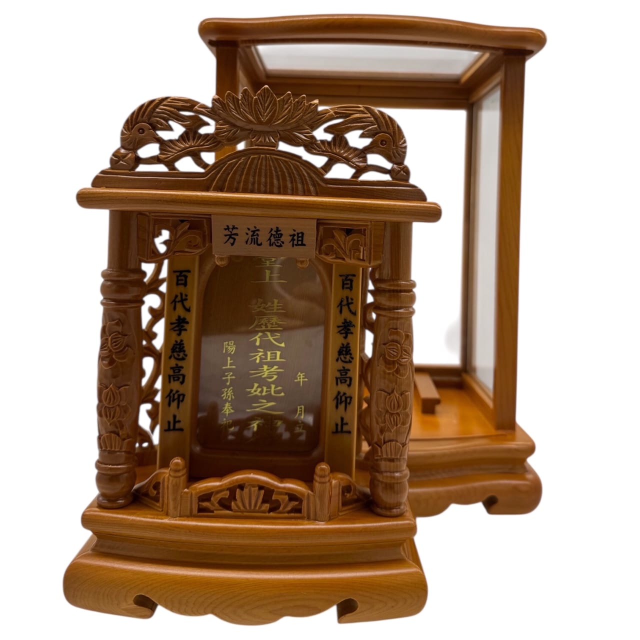 純台檜祖龕 - 蓮花柱(細) | 伯明佛具 Boming Religious Goods